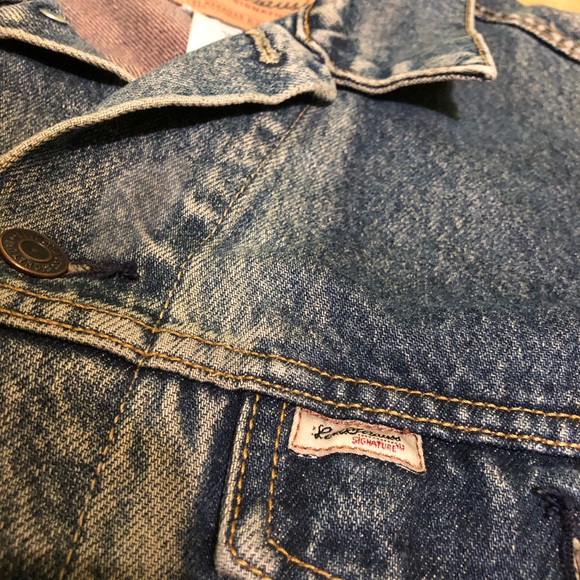 Men’s Levi Strauss Signature Denim Jean Trucker Jacket Western Wash Size Medium - Picture 4 of 11